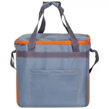 Термосумка НИКА 40 л, сумка холодильник для пикника, походов, путешествий, серый-оранжевый