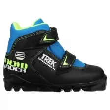 Trek Ботинки лыжные TREK Snowrock SNS ИК, цвет чёрный, лого лайм неон, размер 33